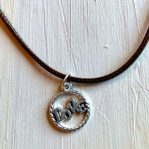 Necklace | Silver “Love” Pendant Necklace